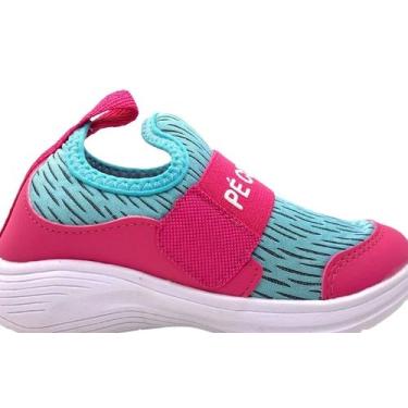 Imagem de Tênis Meia Pé Com Pé Infantil Feminino 15163 - Pink/Azul claro, Rosa, 
