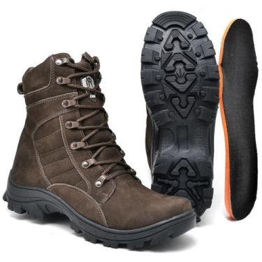 Imagem de Bota Masculina Couro Para Trabalho Adventure Cano Médio Confortável Re