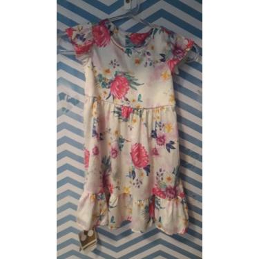 Imagem de Vestido feminino infantil floral branco tamanho 4 cor 2037 ref: 172191