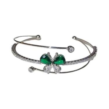Imagem de Pulseira De Luxo Feminina Com Laço De Zircônia, Acessório Delicado E M