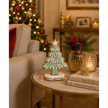 Imagem de Arvore Pinheiro Natalino Decorativo Ginger Resina - 16cm - Tok da Casa
