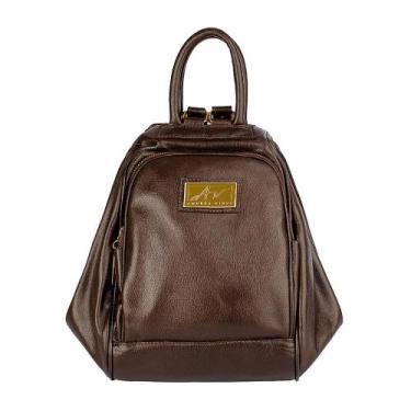 Imagem de Mochila de couro 3 em 1 Sabrina café Feminino, Café