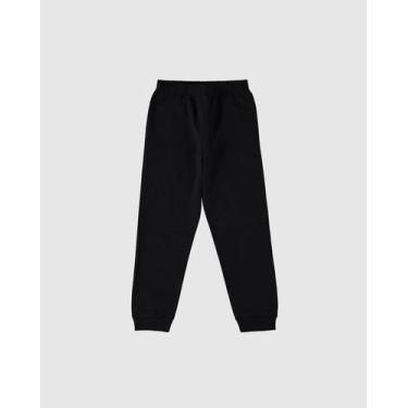 Imagem de Calça De Moletom Flanelado Com Punho Infantil Unissex Malwee, Preto, 1
