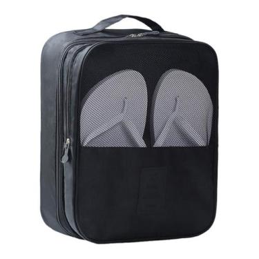 Imagem de Bolsa de Viagem Necessaire Nylon Multi Camadas com Porta Tênis Sapatos