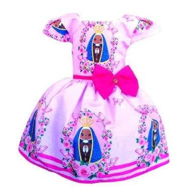 Imagem de Vestido Temático Infantil Nossa Senhora Aparecida - NALU_KIDS, 4, Rosa