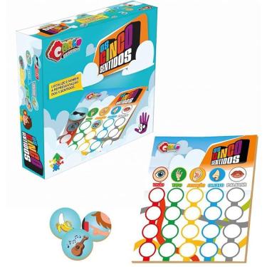Imagem de Jogo Educativo os 5 Sentidos do Corpo Humano em MDF com 50 Peças Carlu Brinquedos
