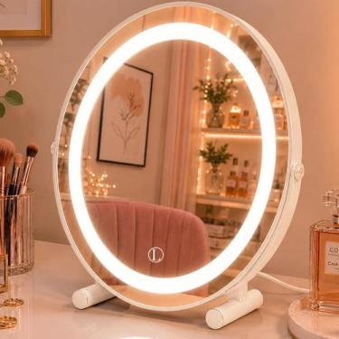 Imagem de Espelho Lopazzi de Mesa para Maquiagem com LED 3 Tons Touch Penteadeir