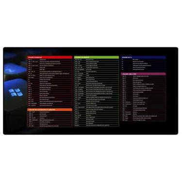 Imagem de Mouse Pad Speed Atalhos do Windows Extra Grande 700X350X3MM - Exbom