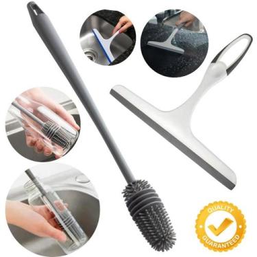 Imagem de Escova para Limpeza de Mamadeiras e Copos + Rodo Limpa Pia - Cleantech