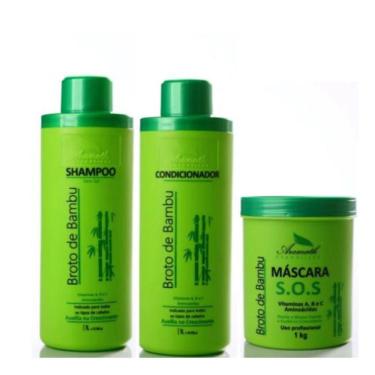 Imagem de Kit Shampoo, Condicionador e Mascara Broto De Bambu S.O.S Aramath Professional