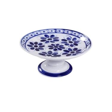 Imagem de Porta bolo com pé  Porcelana  Monte Sião  Pintado a mão