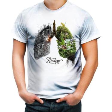 Imagem de Camiseta Camisa S.O.S Amazônia Floresta Pulmão Do Mundo 2 - Estilo Kra