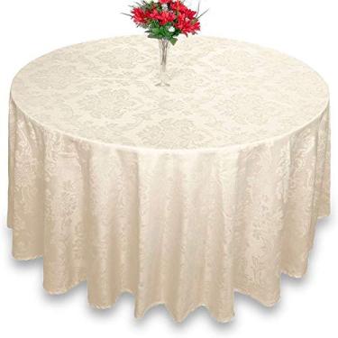Imagem de Toalha De Mesa Redonda Jacquard Pérola 1,40m Festa Buffet