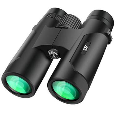 Imagem de TDT Binóculos 12 x 42 para crianças adultas, visão clara e fraca, binóculo grande à prova d'água para caça, observação de pássaros, esportes ao ar livre, Preto, Binoculars