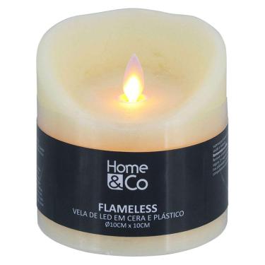 Imagem de HOME&CO FLAMELESS VELA LED 10x10x10cm PLÁSTICO MARFIM