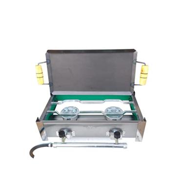 Imagem de FOGÃO 2 BOCAS INOX CHAPA BIFETEIRA CAMINHONEIRO + KIT GÁS