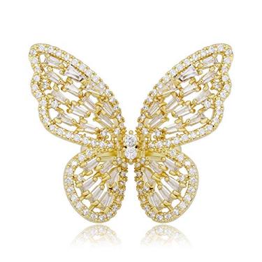 Imagem de Anéis de zircônia cúbica com anéis de borboleta ajustáveis GUCY para mulheres