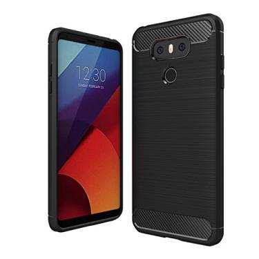 Imagem de HONGYAN Capa de telefone Para LG G6 escovado de fibra de carbono textura à prova de choque TPU capa protetora Capa protetora