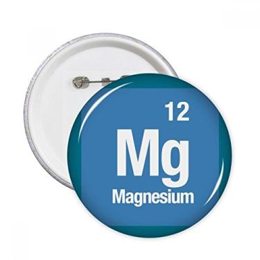 Imagem de Mg Magnésio Elemento Químico Chem Pinos Redondos Emblema Botão Decoração Acessório 5pcs