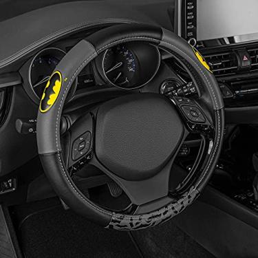 Imagem de BDK Capa de volante Warner Bros DC Comics Batman - aderência ergonômica, tamanho universal 36,8-39,4 cm, protege e isola sua roda, acessórios de carro para carro, caminhão, van, SUV