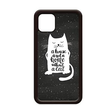 Imagem de Capa Cat in Home com citação preta e branca para iPhone 12 Pro Max para Apple Mini Mobile Case