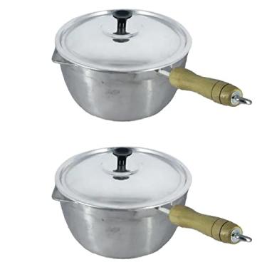 Imagem de Kit 2 Panelas Japi de Alumínio Polido 16 e 20 cm com Tampa de Alumínio