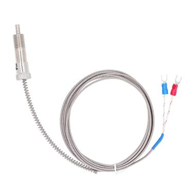 Imagem de Termopar tipo K 0-400 ℃ Sonda do sensor de temperatura tipo K Sonda do controlador de temperatura rosca M12 com mola de compressão(4m / 13.12ft)