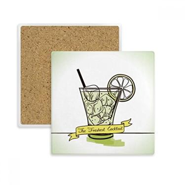 Imagem de Suco de gelo de limão Tubular, sorvete, quadrado, porta-copos, caneca, suporte de subplaca, pedra isolante
