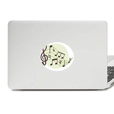 Imagem de Adesivo de notebook com emblema de vinil e notas musicais em formato redondo