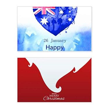 Imagem de Austrália Happy Day Bandeira em formato de coração feriado Feliz Natal Cartão de parabéns Mensagem de Natal