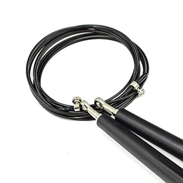 Imagem de Speed Rope - Corda de pular de 3 metros, ultra resistente, ajustável, com rolamento (Preto)
