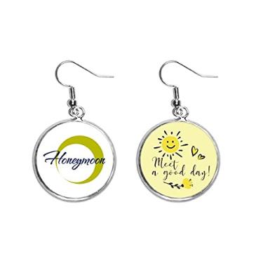 Imagem de Brincos de flor de sol em lua de mel da Sweet Couples Art Deco, joia moderna