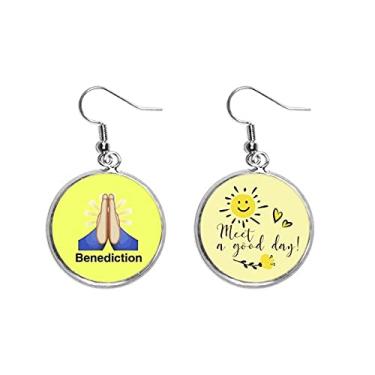 Imagem de Blessing Prayer Expression Hands Ear Drop Sun Flower Earring Jewelry Fashion