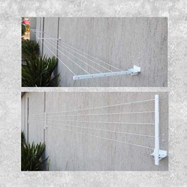Imagem de Varal Roupa Retratil Parede 120 Kg 4 Hastes Extensível 12 Mt