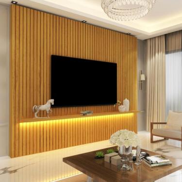 Imagem de Painel para Tv até 85 Polegadas 230cm Ripado Nobre Gelius - Ripado Naturale