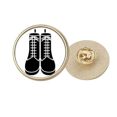 Imagem de Botas altas masculinas pretas esboço redondo metal dourado broche clipe, Medium, não aplicar