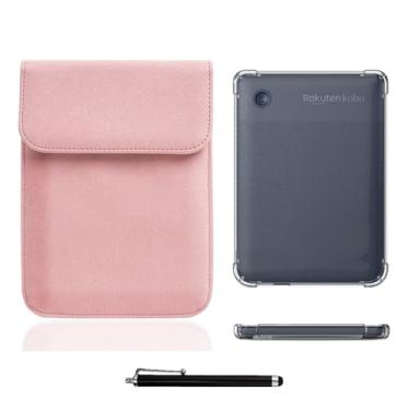 Imagem de enoxboo Capa para Kobo Clara 2e, 6 Polegadas 2022 Liberadas, Choques Slim Lim Clear Back Lightweight Matte Grip Lados TPU Bumper para Ereader, Vem com Uma Bolsa de Manga