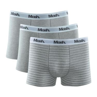 Imagem de Kit 3 Cuecas Mash Boxer Cotton Listras - Branco - P