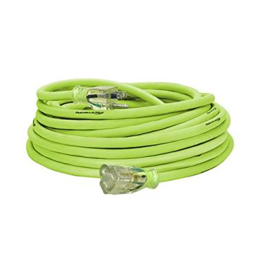 Imagem de Flexzilla Cabo de extensão Pro, 12/3 AWG SJTW, 15 m, plugue iluminado, interno/externo, ZillaGreen - FZ512830