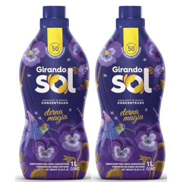 Imagem de Kit Amaciante Concentrado Girando Sol Coco e Baunilha 1 Litro, 2 Unidades, Rende 100 Lavagens Tipos (Eterna Magia)
