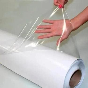 Imagem de Adesivo Vinil P/Envelopamento Transparente Proteção Móveis Geladeira Fogão Mesa Impermeável 5m x 50cm