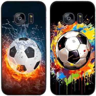 Imagem de 2 peças de capa de telefone traseira de silicone em gel TPU impresso futebol para Samsung Galaxy todas as séries (Galaxy S7)