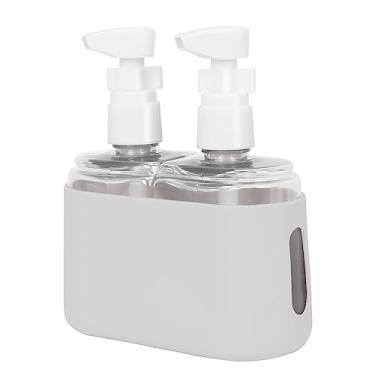 Imagem de Songaa Garrafas de viagem para artigos de higiene pessoal – Recipientes de xampu e condicionador para viagem, frascos de higiene pessoal recarregáveis com tampa, Cinza, 3.4 Ounces, Moderna