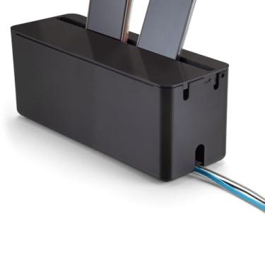 Imagem de Caixa Tampa Fios Cabos e Régua De Energia com Suporte Para Celular Organize seus Cabos com Estilo: Caixa com Tampa para Fios, Cabos e Régua de Energia | Praticidade e Ordem | Suporte para Celular