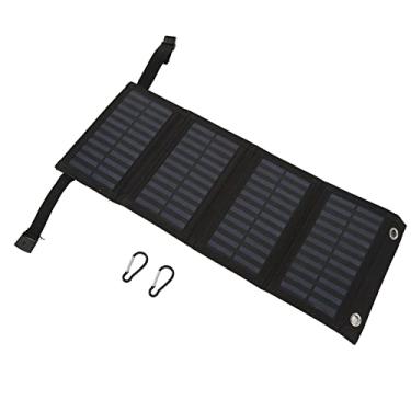 Imagem de Carregador Portátil de Painel Solar Monocristalino 20W de Alta Eficiência IP65 à Prova D'água para Escalada Em Acampamento Ao Ar Livre (Preto)