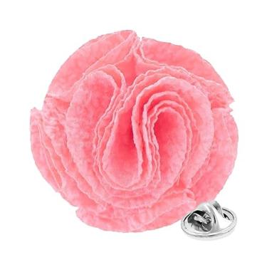 Imagem de Vittorio Vico Broche de lapela Seersucker Rose Flower para homens - Broche rosa, broche, flor na lapela para homens, 2.5" (6.36CM), Poliéster, Não aplicável