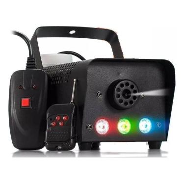 Imagem de Maquina De Fumaça 600W 3 Leds Rgb Controle Cor Preto 110V