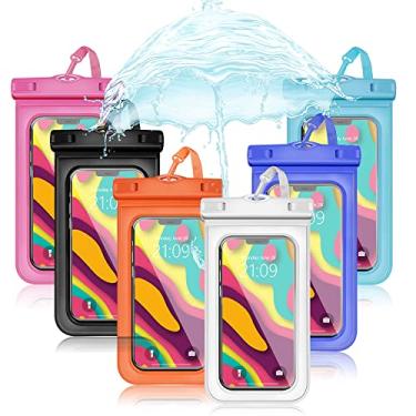 Imagem de Bolsa de telefone à prova d'água 6 peças capa universal à prova d'água compatível com iPhone 11 13 12 Max Pro XS Samsung Galaxy s22 s10 até 6,9 polegadas, bolsas secas para celular IPX8