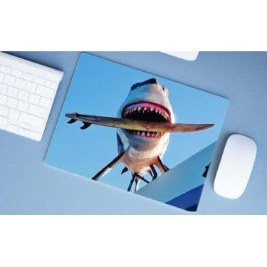 Imagem de Mouse Pad Emborrachado Personalizado Grande Tubarão com Prancha - Delu
