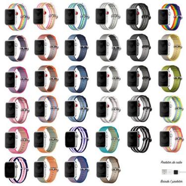 Imagem de Pulseira Nylon Amarela Compatível com Apple Watch 38mm 40mm - Baú do V